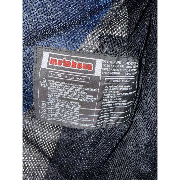 Motoboss Men's XXL Motorcycle Riding Jacket Blue Black Sporty Street Bike Gear - Picture 8 of 13